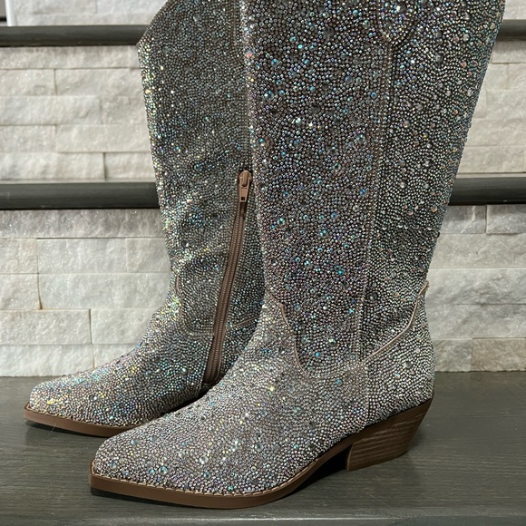 Betsy Johnson Bling Rhinestone boots - Picture 2 of 6